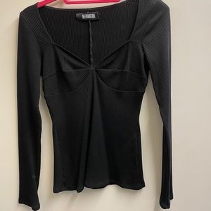 Reformation Black long sleeve-sweetheart neckline